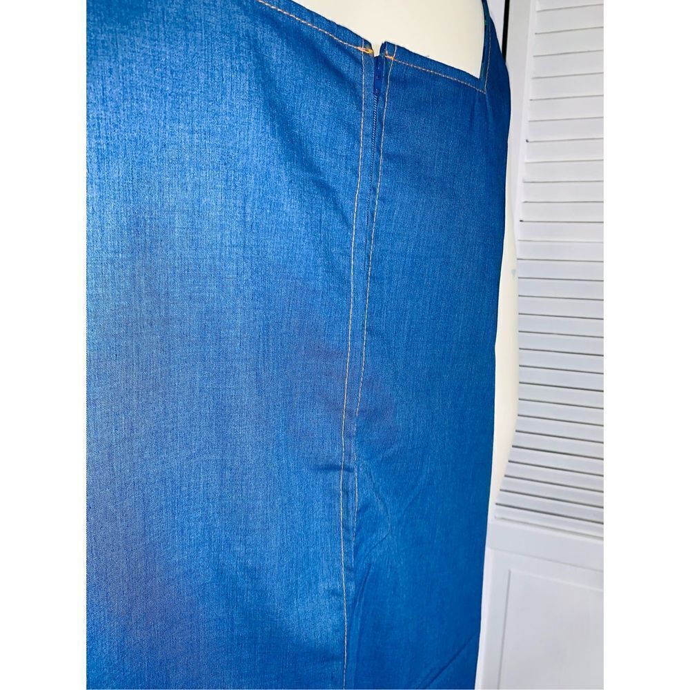 Vintage Loungees Blue Shift Dress Size Large - Picture 14 of 16